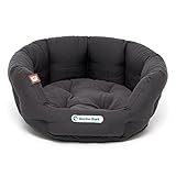 Doctor Bark Hundekorb rund, Hundebett für mittlere Hunde, Kuschelbett mit flauschigem Wendekissen, orthopädisch, waschbar bis 95°C (M - 50x40 cm, Grau)