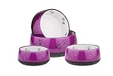 EHASO Hundenapf mit Pfötchen - Futter- und Trinknapf für kleine und große Hunde (1000ml, Pink)