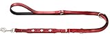 HUNTER Swiss Verstellbare Führleine für Hunde, Leder, hochwertig, schweizer Kreuz, 1,8 x 200 cm, rot