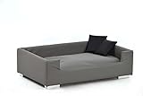 Lycce Hundesofa aus Kunstleder grau 91cm x 57cm x 25cm