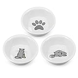 Navaris Futterstation Futternäpfe für Katzen und Hunde - Futternapf Set aus Porzellan - 3X Fressnapf Katzennapf - spülmaschinenfest