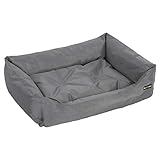 FEANDREA Hundebett, XXL Hundekorb, gemütliches Hundesofa, Haustierbett, Hundematte, im Schlafzimmer, Wohnzimmer und Flur, einfache Reinigung, rutschfest, 100 x 70 x 28 cm, grau PGW28G