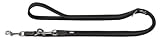 HUNTER Hunting Verstellbare Führleine für Hunde, Leder, weich, robust, 1,8/200 cm, schwarz