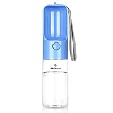 PHILORN Hundetrinkflasche für Unterwegs [420ml], BPA-frei, 100% Auslaufsicher, Tragbare Reise Haustier Wasserflasche, Hund Katze Trinkflasche, Hunde Katzen Flasche - Einknopfbedienung (Blau)