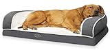 pecute Haustier Sofa (101x66x20cm), Orthopädisches Eck Hundebett, Couch Hundebett Hundekorb, Ergonomische Kontur Matratze Waschbare, Memory Foam Plattform,XL