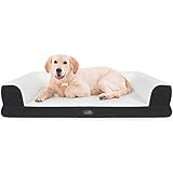 Pecute Orthopädisches Hundebett Waschbares Hundesofa 106*76*20 cm, Ergonomische Hundematratze Couch mit Eierförmiger Memory-Schaum für Hunde, rutschfest Hundekorb