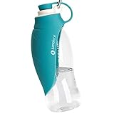LumoLeaf Hundetrinkflasche für unterwegs, 550ml Trinkflasche Hund, Tragbare Haustier Wasserflasche, Leicht Hunde Wasserspender Reise Zubehör für Wandern und Campen