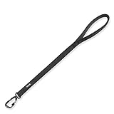 Hyhug Hochwertiger, verbesserter, haltbarer Nylon-Leine, weicher, schlagfester Griff, 18 Zoll Länge, geeignet für das tägliche Gehen und Training von mittleren und großen Hunden. (24 Zoll, schwarz)