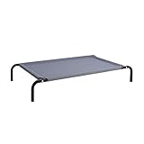 lionto by dibea Hundeliege Outdoor erhöhtes Hundebett Haustierliege (S) 75x47 cm Grau