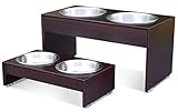 PetFusion Edle Futterstation aus Massivholz (Kurz) - 41 x 22 x 10 cm