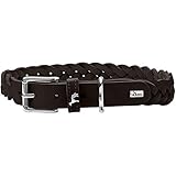 HUNTER SOLID EDUCATION SPECIAL Hundehalsband, Leder, robust, geschmeidig, handgeflochten, 50 (S-M), schwarz