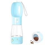 TaimeiMao 2 in 1 Hund Wasserflasche,trinkflasche Hund,Dog Water Bottle,Tragbare Haustier Wasserflasche,Hund Wasserflasche,Tragbare Haustier Trinkflasche, Hundetrinkflasche Unterwegs (Blau)