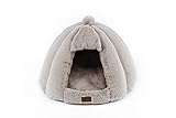 RAIKOU warm kuschlig Haustierhaus Hundehöhle Hundebett, Katzenhöhle, Katzenhaus, Haustier Nest für Katze Hunde Kaninchen für Kleine Katzen und Hunde (Grau)