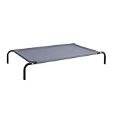 lionto by dibea Hundeliege Outdoor erhöhtes Hundebett Haustierliege (M) 106x62 cm Grau