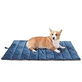 Hundematte für Große Hunde Waschbares Hundebett, Antistatike Hundekissen, Hygienisch, Faltbar, Große Reisedecke für Haustier 110 x 68 cm Blau