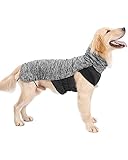 LIVACASA Hundemantel Winddicht Warm Hundejacke Gepolstert Wasserabweisend Wintermäntel Winterjacke für Hunde Reflektierend Bauchschutz Mit Leineloch Winter Hundewintermantel Grau 2XL