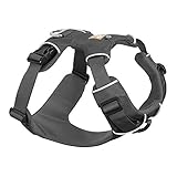 Ruffwear Ganztags-Hundegeschirr, Mittelgroße Hunderassen, Größenverstellbar, Größe: M, Grau, Front Range Geschirr, 30501-025M