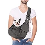 SlowTon Tragetuch Hund, Papoose Hand frei Tragetücher für Hunde Welpe Katze Tragetasche mit Boden unterstützt Verstellbarer Schultergurt und Sicherheitsgurt für kleine Hunde für den täglichen