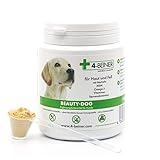 4-BEINER BEAUTY-DOG - glänzendes Fell Hund, Multi-Vitamine für Hunde mit MSM, Omega 3, Vitamin B-Komplex, Vitamin C, Biotin, Bierhefe, Mariendistel, Schwarzkümmelöl, Zink, Jod, Selen, 80 g Pulver
