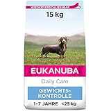 Eukanuba Daily Care Weight Control für kleine & mittelgroße Rassen - Fettarmes Hundefutter zum Gewichtserhalt oder Diät bei Übergewicht, 15 kg