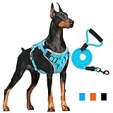 Supet Hundegeschirr Anti Zug Gepolsterte Brustgeschirr mit Reflektorstreifen Weich Einstellbar Geschirr für Hunde Atmungsaktiv Dog Harness für Große Mittlere und Kleine Hunde