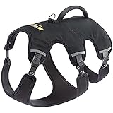 Ergonomisches Geschirr von Ferplast für mittelgroße Hunde ERGOTREKKING P MEDIUM, Sechs Verschlüsse mit patentierter Mikroregulation, weiche Polsterung, reflektierend, Ideal zum Wandern, Schwarz