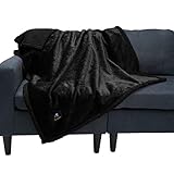 Decken Wasserdicht Haustierdecke Flaushig Doppelschichtig-Verdicht Hundedecke Katze Welpe Schwarz M (100*145CM)