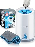 Bluepet® PfotenBlitz Pfotenreiniger für Hunde | Entfernt Dreck & Schmutz von Hundepfoten | Inkl. Mikrofaser-Handtuch | Größe S