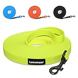 Looxmeer Schleppleine für Hunde, 3m /5m /10m /15m /20m /25m /30m Hundeleine mit Handschlaufe und Netztasche, Wasserdicht Trainingsleine für Große Mittlere Kleine Hunde, Robuste Leine