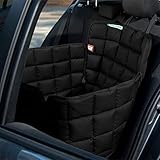 Doctor Bark Hunde 1-Sitz-Autoschondecke für die Rücksitzbank, All-Side Schutz mit Reißverschluss für alle PKWs und SUVs, S in Schwarz