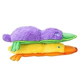 JOYELF Plüsch Quietschendes Hundespielzeug Hundespielzeug, 2er Pack Enten Gelb und Lila