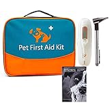 Erste Hilfe Set für Haustiere, tierärztliche Erste-Hilfe-Tasche für Hunde, Katzen, Kaninchen, Tiere, inklusive Otoskop, Thermometer,Tierfutter, perfekt für die Heimpflege und für Outdoor-Notfälle