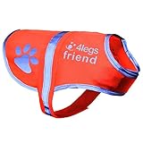 4LegsFriend Hunde Sicherheitsweste (5 Größen, M) - Hohe Sichtbarkeit für Outdoor Aktivitäten Tag und Nacht, Hält den Hund Sichtbar, Sicher vor Autos & Jagtunfällen | Blaze Orange