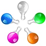 hirsrian Clip on pet, pet collar light Dog Flash Collar Light Colorful Safety Lights of Dogs and Cats,waterproof Light up Dog Collar for Night Walking(5pc+5Batte