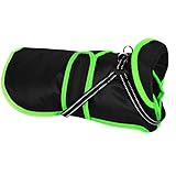 Wintermantel mit Geschirr für Hunde (L, grün) I Hundemantel wasserdicht und reflektierend I Hunde Winterjacke I Hundewintermantel für kleine, mittelgroße und große Hunde wasserabweisend