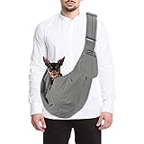 SlowTon Tragetuch Hund, Haustier Hand Schleuderträger Schultertasche Verstellbare Gepolsterte Schultergurt mit Fronttasche hundetragebeutel Metro Outdoor