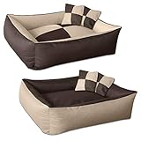 BedDog® 2in1 Hundebett MAX Quattro, großes Hundekörbchen aus Cordura, waschbares Hundebett mit Rand, Hundesofa für drinnen, draußen, XXL, Melange, beige-braun