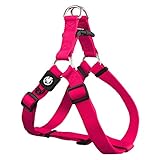 DDOXX Hundegeschirr Nylon, Step-In, Verstellbar, Ausbruchsicher | für kleine, mittel-große & Grosse Hunde | Brust-Geschirr Hund Katze Welpe Auto | Welpen-Geschirr Katzen-Geschirr | Pink, S