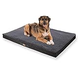 Brunolie Balu Hundebett in Dunkelbraun, waschbar, orthopädisch und rutschfest, kuscheliges Hundekissen mit atmungsaktivem Memory-Schaum, Größe XXL (140 x 100 x 10 cm) Grau