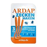 ARDAP Zeckenzange und Zeckenhaken 3er Pack - Einfach und effektiv - Professionelle Zeckenzange für Hunde, Zeckenzange Katze & Zeckenzange Mensch - Zuverlässig gegen Zecken jeder Größe