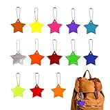 Esteopt Sicherheits Reflektor Anhänger 13Pcs,Kinder Reflektor Anhänger,Stern Sicherheits Reflektor für Schultasche Rucksack Radfahren Gehen Laufen(13 Farben)