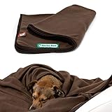 Doctor Bark | kuschelige Hundedecke waschbar bis 95°C, hygienische, weiche Fleecedecke für Sofa und Hundebett, Flauschige Haustierdecke - Made in Germany (M - 100x70 cm / Braun)