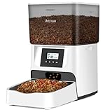 Anykuu Futterautomat für Katzen 4L Katzenfutter Automat LCD-Anzeige mit Timer-Funktion Katzenfutterspender Trockenfutterspender mit 1-9 Portionen pro Mahlzeit Geeignet für Hunde Katzen Kaninchen