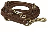hund-natuerlich Lederleine Fettlederleine braun, Messing 2,40m verstellbar (2,40m x 10mm)