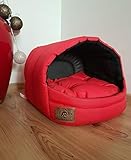 Odolplusz Hundehütte Hundehöhle Hundebett Hundehaus S M ([ M ] 36 x 49 x45 cm, Rot)