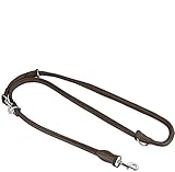 MICHUR Santiago Braun Hundeleine Leder, Lederleine Hund, Führleine, Rundleine Leder, längenverstellbar, größenverstellbar, verstellbar Leine Leder, Braun, in verschiedenen Größen erhältlich