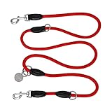 Verstellbare Hundeleine verstellbare Führleine Multifunktionsleine Doppelleine Freestyle Hundeleine Umhängeleine Koppelleine 200 cm Farbe Rot