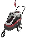 InnoPet® Sporty Trailer Pet Stroller Dogtrailer klappbar faltbar Hundebuggy Hundewagen wandelbar Fahhradanhänger für Hunde Luftreifen inkl. Regenhaube