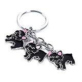 Beiswin Französisch Bulldog Anhänger Schlüsselanhänger Cartoon Hund Tasche Auto Keychain Schlüsselanhänger Halter für Frauen Männer (Bulldogge)