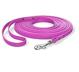SNOOT 10m Schleppleine, Hundeleine, Handschlaufe, Magenta, extra schmal, schmutz- und wasserabweisend